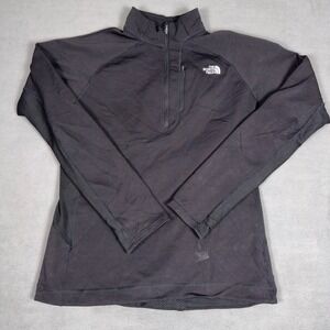 The North Face Womens Black Quarter Zip Pullover Mesh Panel Active Top Large